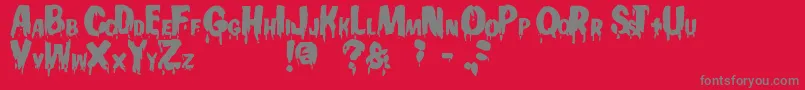 Gooey Font – Gray Fonts on Red Background