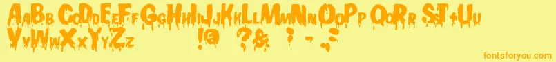 Gooey Font – Orange Fonts on Yellow Background