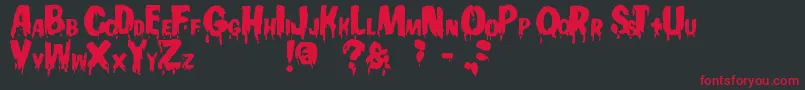 Gooey Font – Red Fonts on Black Background