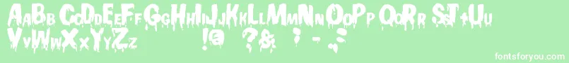 Gooey-Schriftart – Weiße Schriften auf grünem Hintergrund