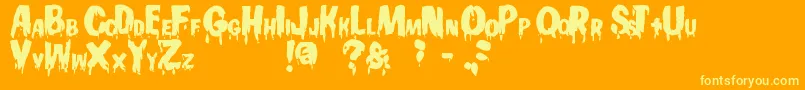 Gooey Font – Yellow Fonts on Orange Background