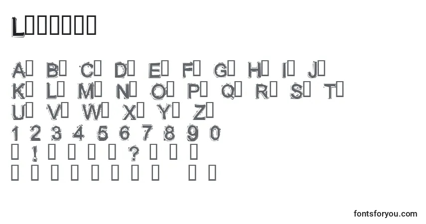 Czcionka Lithium – alfabet, cyfry, specjalne znaki