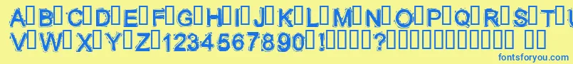 Lithium Font – Blue Fonts on Yellow Background