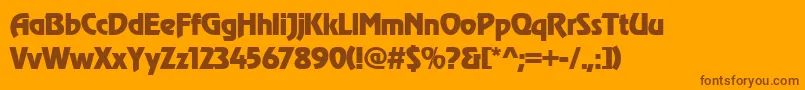 Czcionka Revuepee – brązowe czcionki na pomarańczowym tle