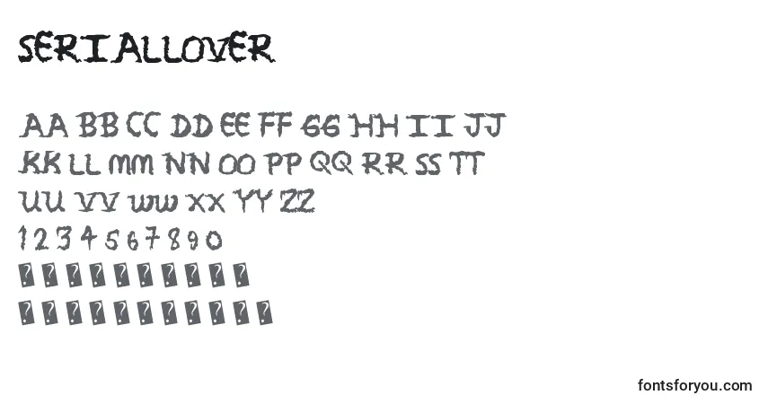 A fonte Seriallover – alfabeto, números, caracteres especiais