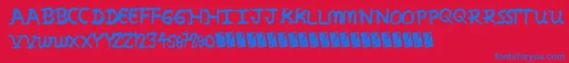 Seriallover Font – Blue Fonts on Red Background