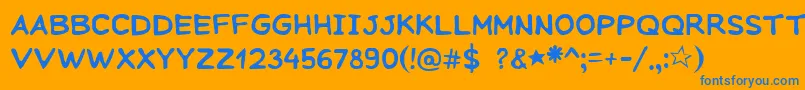 フォントSeagullWine – オレンジの背景に青い文字
