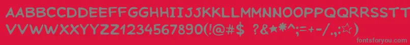 フォントSeagullWine – 赤い背景に灰色の文字
