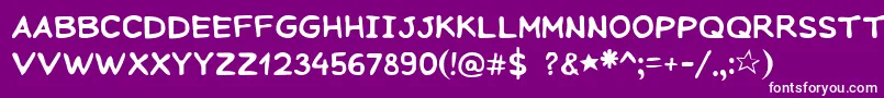 フォントSeagullWine – 紫の背景に白い文字