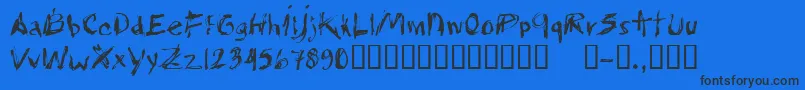 CfwhitetrashRegular Font – Black Fonts on Blue Background