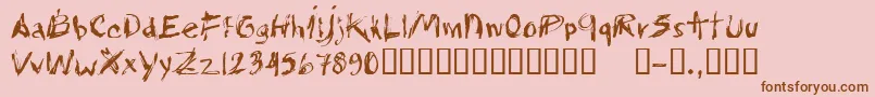 CfwhitetrashRegular Font – Brown Fonts on Pink Background