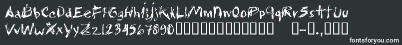 CfwhitetrashRegular-fontti – valkoiset fontit mustalla taustalla