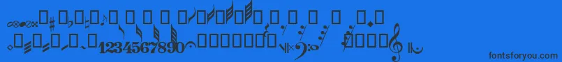 フォントGuitarPro – 黒い文字の青い背景