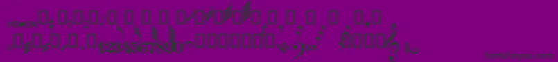 GuitarPro-Schriftart – Schwarze Schriften auf violettem Hintergrund