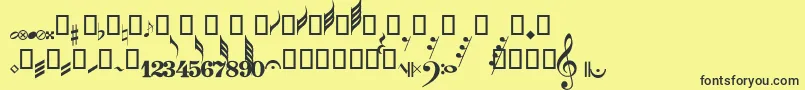 GuitarPro-fontti – mustat fontit keltaisella taustalla