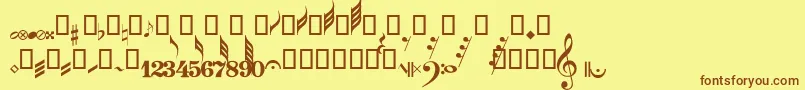 GuitarPro Font – Brown Fonts on Yellow Background