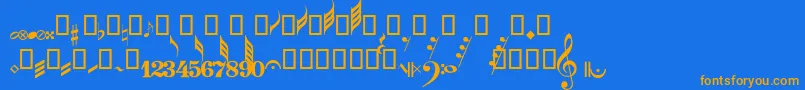GuitarPro Font – Orange Fonts on Blue Background