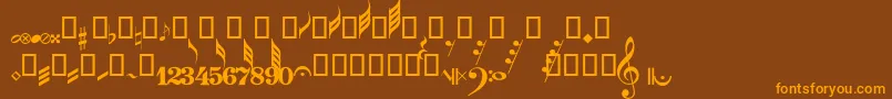 GuitarPro Font – Orange Fonts on Brown Background