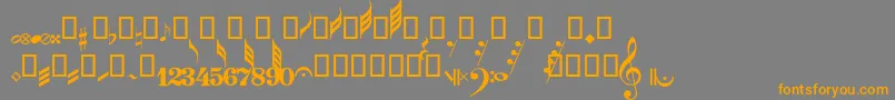 フォントGuitarPro – オレンジの文字は灰色の背景にあります。