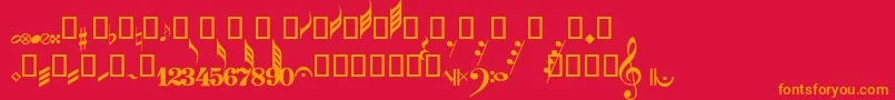 fuente GuitarPro – Fuentes Naranjas Sobre Fondo Rojo