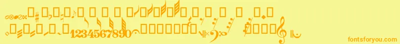 GuitarPro Font – Orange Fonts on Yellow Background