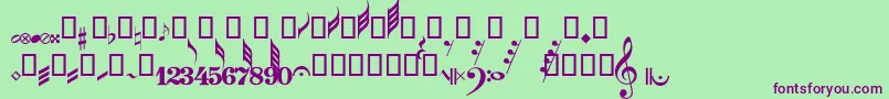 GuitarPro Font – Purple Fonts on Green Background