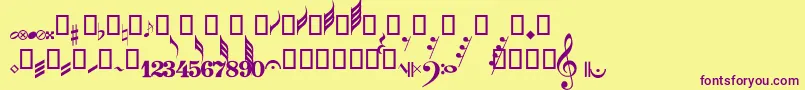 GuitarPro Font – Purple Fonts on Yellow Background