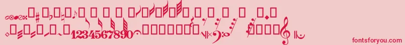 フォントGuitarPro – ピンクの背景に赤い文字
