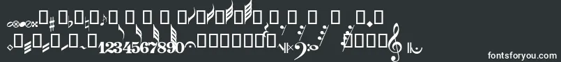 フォントGuitarPro – 黒い背景に白い文字