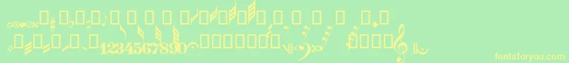 GuitarPro Font – Yellow Fonts on Green Background