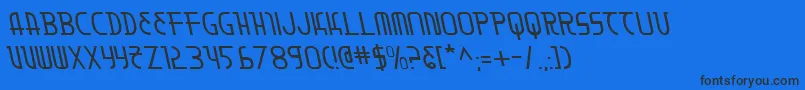 フォントMoondartl – 黒い文字の青い背景