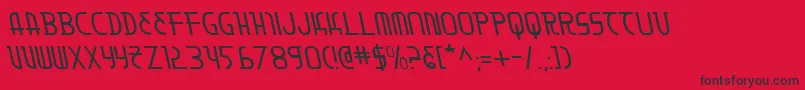 Moondartl-Schriftart – Schwarze Schriften auf rotem Hintergrund