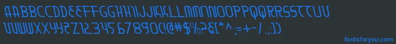 フォントMoondartl – 黒い背景に青い文字