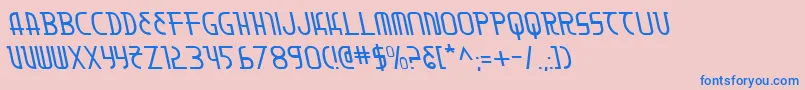 Moondartl-Schriftart – Blaue Schriften auf rosa Hintergrund