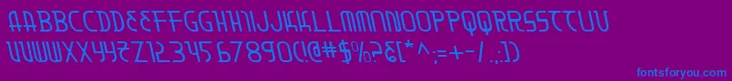 フォントMoondartl – 紫色の背景に青い文字