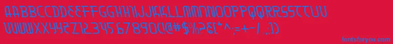 フォントMoondartl – 赤い背景に青い文字
