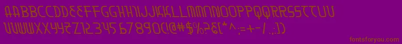フォントMoondartl – 紫色の背景に茶色のフォント