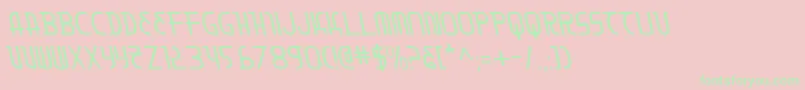 フォントMoondartl – ピンクの背景に緑の文字