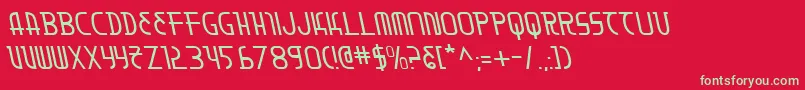 Moondartl-fontti – vihreät fontit punaisella taustalla