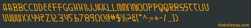 Moondartl-Schriftart – Orangefarbene Schriften auf schwarzem Hintergrund