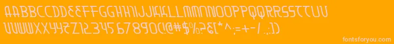 Moondartl-Schriftart – Rosa Schriften auf orangefarbenem Hintergrund