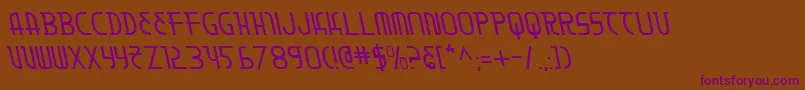 Moondartl-Schriftart – Violette Schriften auf braunem Hintergrund