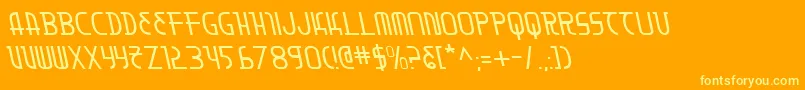 Moondartl-Schriftart – Gelbe Schriften auf orangefarbenem Hintergrund