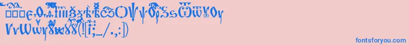 Fonte Orthodox – fontes azuis em um fundo rosa