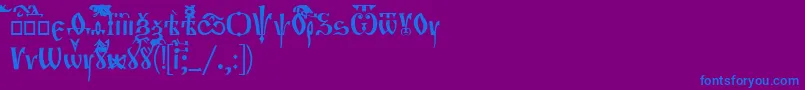 Orthodox-Schriftart – Blaue Schriften auf violettem Hintergrund