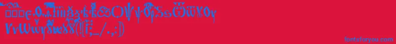 Шрифт Orthodox – синие шрифты на красном фоне