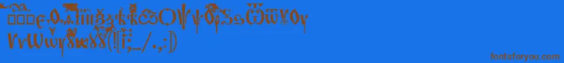 Czcionka Orthodox – brązowe czcionki na niebieskim tle