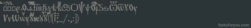 Orthodox-fontti – harmaat kirjasimet mustalla taustalla