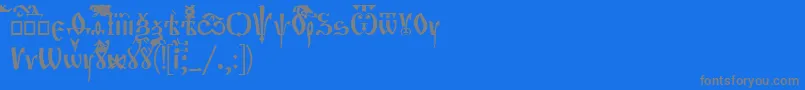 Orthodox-fontti – harmaat kirjasimet sinisellä taustalla