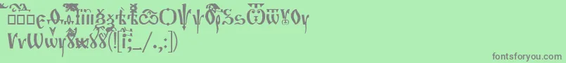 Czcionka Orthodox – szare czcionki na zielonym tle